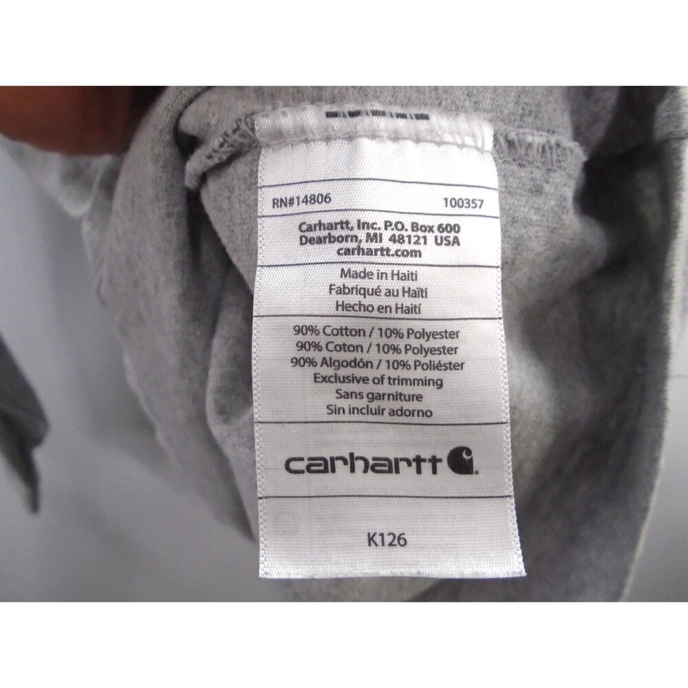 Carhartt K126 Mens Size XL Mid-weight Long Sleeve Oversized Gray Workwear - Picture 8 of 8